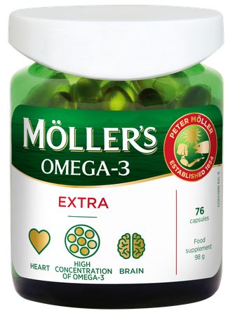 MOLLERS Omega - 3 Extra kapsulas, 76 gab.