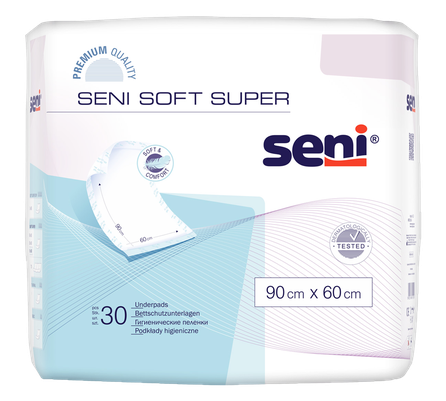 SENI Soft Super 60 x 90 cm absorbent bed pad, 30 pcs.