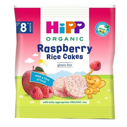 HIPP Organic Raspberry Rice Cakes snack, 30 g