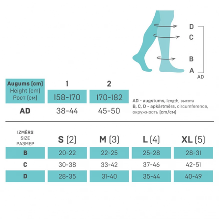 TONUS ELAST 0408 LUX, 1 ccl., 2 height, 3 size, sand compression knee-high socks, 1 pair