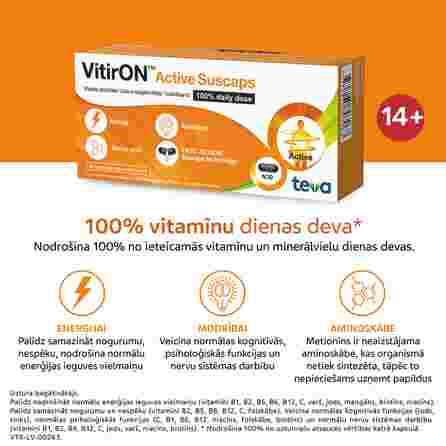 VITIRON Active Suscaps 100% Daily Dose kapsulas, 30 gab.