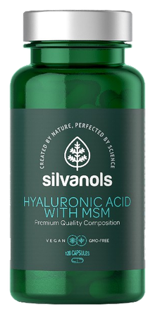 SILVANOLS Premium Hyaluronic Acid with Msm kapsulas, 120 gab.