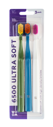 WOOM 6500 Ultra Soft зубная щётка, 3 шт.