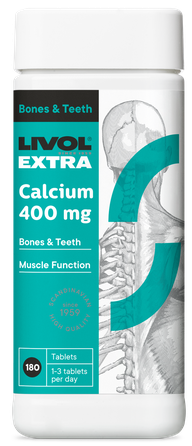 LIVOL  Extra Calcium 400 Mg tabletes, 180 gab.