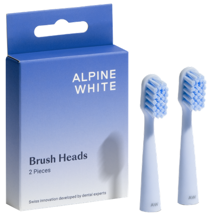 ALPINE WHITE Replacement elektriskās zobu birstes uzgaļi, 2 gab.