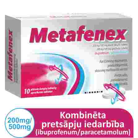 METAFENEX 200 mg/500 mg coated tablets, 10 pcs.