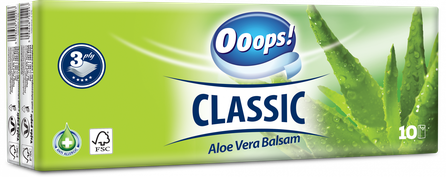 OOOPS! Classic Sensitive 10x10 cm facial tissue, 10 pcs.