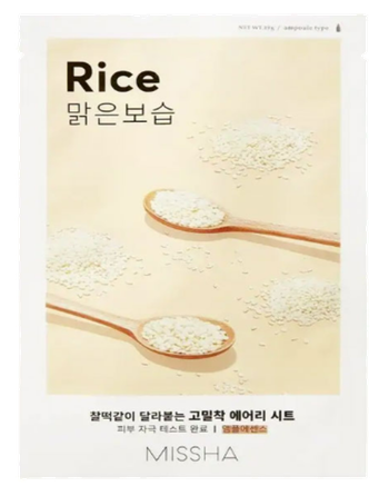 MISSHA Airy Fit Rice sejas maska, 19 g