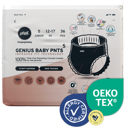 GEGE Genius Baby PNTS (12-17 kg) Junior 5 biksītes, 36 gab.