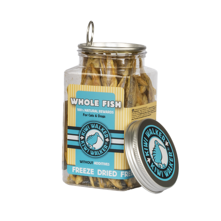 KIWI WALKER Сублимированные лакомства – Целая рыба дополнительный корм, 70 г