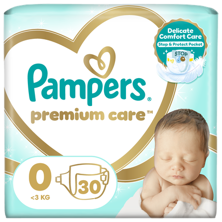 PAMPERS Premium Care 0 <3 kg diapers, 30 pcs.