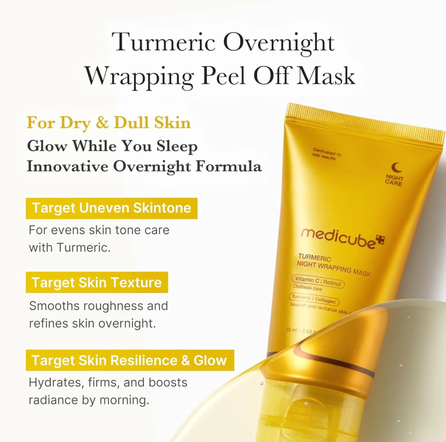 MEDICUBE Kojic Acid Turmeric Night Wrapping facial mask, 75 ml