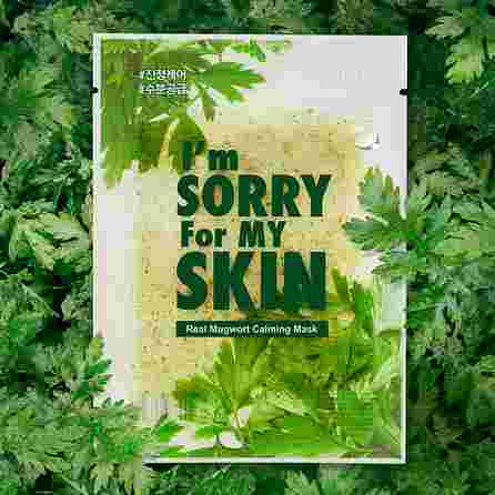 I'M SORRY FOR MY SKIN Real Mugwort Calming маска для лица, 23 мл