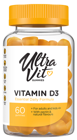 ULTRAVIT   Gummies Vitamin D3 košļājamās tabletes, 60 gab.