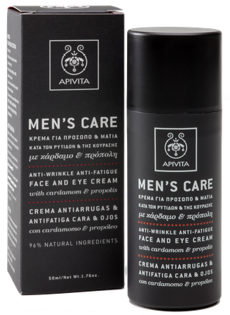 APIVITA Mens Care Anti-Wrinkle, Anti-Fatigue, Face & Eye krēms, 50 ml