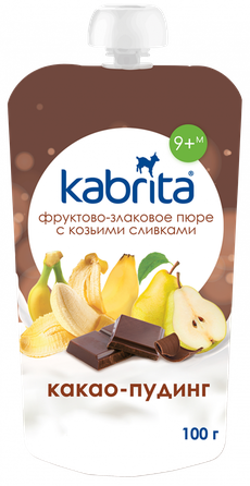 KABRITA Cocoa pudding from 9 m. puree, 100 g