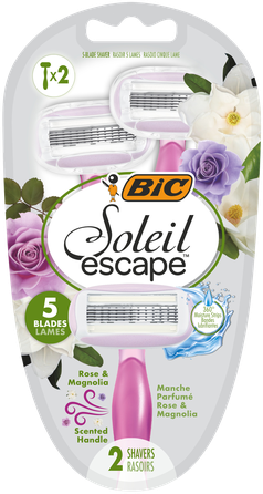 BIC Soleil Escape Rose & Magnolia disposable razors, 2 pcs.