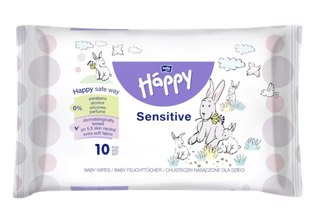 BELLA Sensitive wet wipes, 10 pcs.