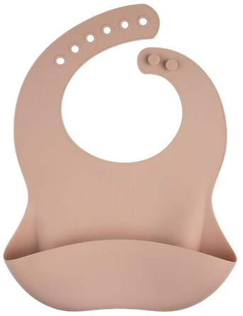 CANPOL BABIES silicone with pocket Beige  baby bib, 1 pcs.