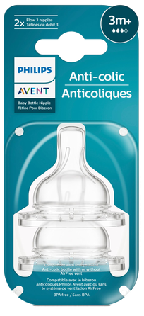 PHILIPS Avent Anti-Colic 3m+ knupis, 2 gab.