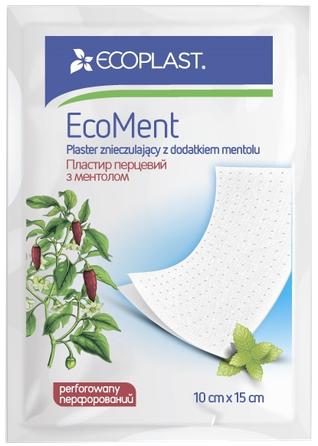 ECOPLAST Ecoment Sildošs Piparu,ar Mentolu 10x15cm plāksteris, 1 gab.