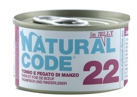 NATURAL CODE 22 Tuna And Beef Liver canned food for cats, 85 g