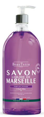 BEAUTERRA Marseille Soap Lavender жидкое мыло, 1000 мл