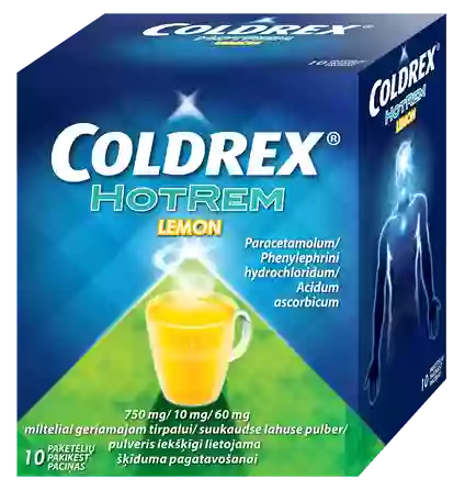 COLDREX  HotRem Lemon for oral solution powder, 10 pcs.