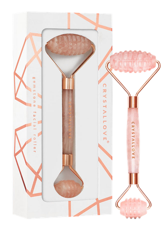 CRYSTALLOVE Rose Quartz 3D роликовый  массажёр, 1 шт.