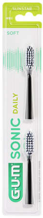 GUM Sonic Daily Soft Black electric toothbrush heads, 2 pcs.