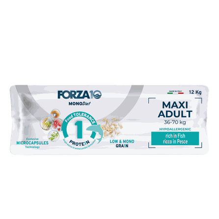 FORZA10 Monodiet Maxi Adult Ar Zivi, Suņiem sausā barība, 12 kg