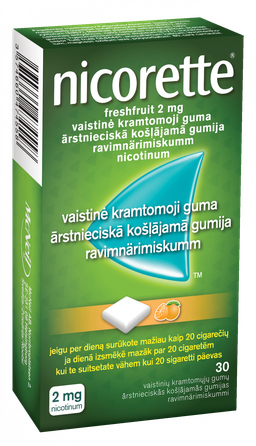 NICORETTE   Freshfruit 2 мг лечебная жевательная резинка, 30 шт.