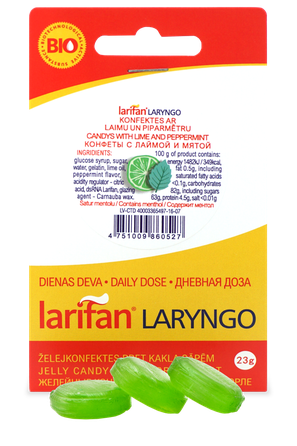 LARIFAN Laryngo  Laim Peppermint jelly candies, 23 g