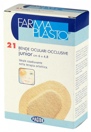 FARMA PLASTO 6 x 4.8 cm, beige ocular adhesive dressings, 21 pcs.