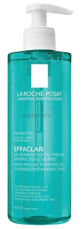 LA ROCHE-POSAY Effaclar Micro Peeling attīrošs gels, 400 ml