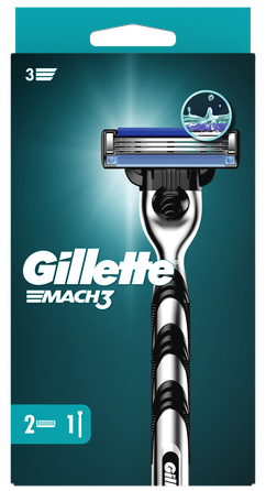 GILLETTE Mach3 2 Cartidges + razor, 1 pcs.
