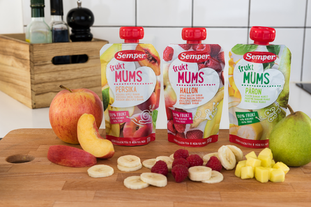 SEMPER Frukt Mums Persiku, Ābolu, Banānu (No 6 Mēn.) biezenis, 110 g