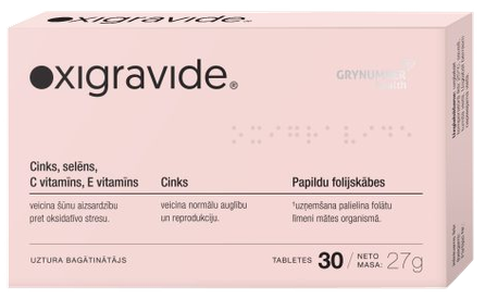OXIGRAVIDE tabletes, 30 gab.