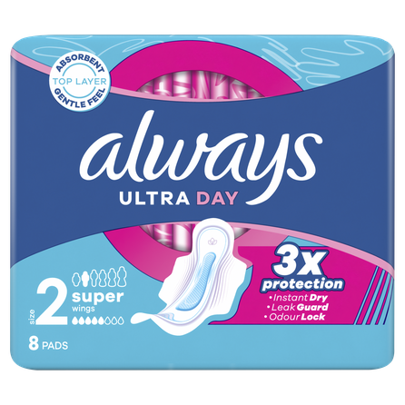 ALWAYS  Ultra Super higiēniskās paketes, 8 gab.