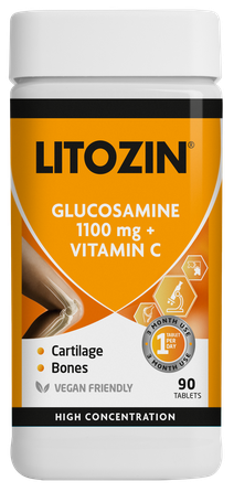 LITOZIN  Glucosamine 1100mg + Vitamin C kapsulas, 90 gab.