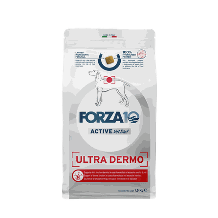 FORZA10 Active Vetdiet Ultra Dermo, Suņiem sausā barība, 1.5 kg