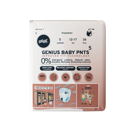 GEGE Genius Baby PNTS (12-17 kg) Junior 5 biksītes, 36 gab.