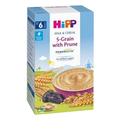 HIPP Organic Milk & Cereal 5-Grain with Prune (6+) porridge, 250 g