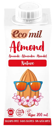 ECOMIL Nature Almond, Sugar Free dzēriens, 200 ml