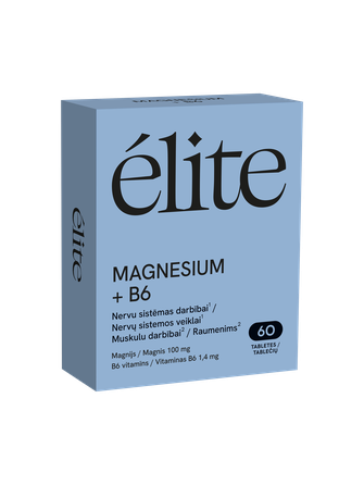 ELITE Magnesium+ B6 tabletes, 60 gab.