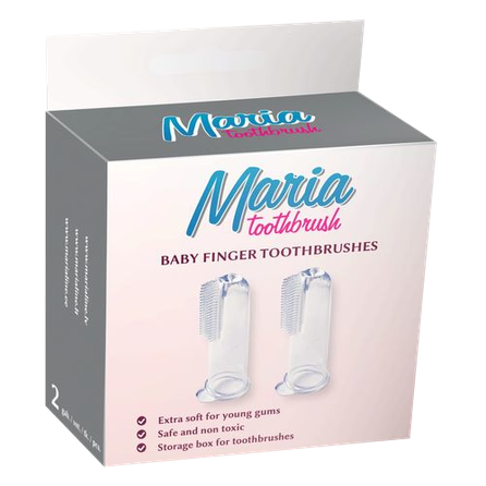 MARIA Baby Finger uzpirksteņi zobu tīrīšanai, 2 gab.