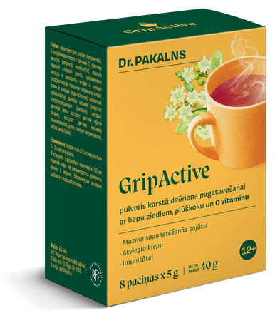 DR. PAKALNS GripActive karstais dzēriens paciņas, 8 gab.