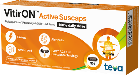 VITIRON Active Suscaps 100% Daily Dose kapsulas, 30 gab.