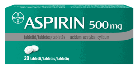 ASPIRIN 500 mg pills, 20 pcs.