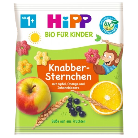 HIPP Organic Crispy Stars Apple, Orange, Blackcurrant snack, 30 g